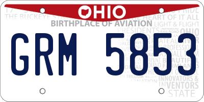 OH license plate GRM5853