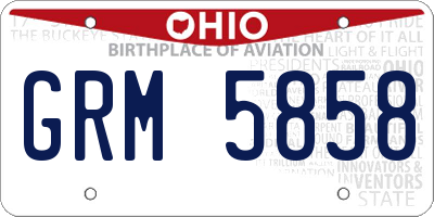 OH license plate GRM5858