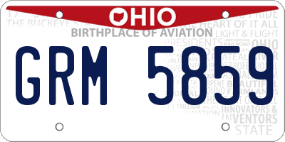 OH license plate GRM5859