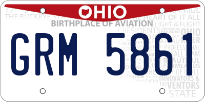 OH license plate GRM5861