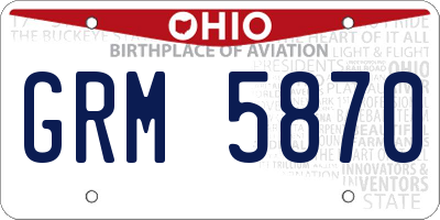 OH license plate GRM5870