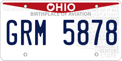 OH license plate GRM5878