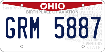 OH license plate GRM5887
