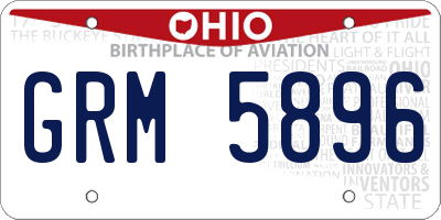 OH license plate GRM5896