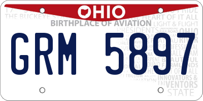 OH license plate GRM5897
