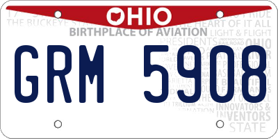 OH license plate GRM5908
