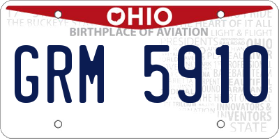 OH license plate GRM5910