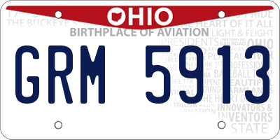 OH license plate GRM5913