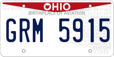OH license plate GRM5915