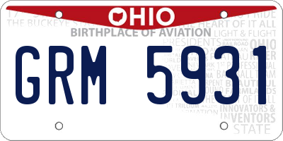OH license plate GRM5931