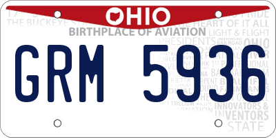 OH license plate GRM5936