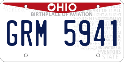 OH license plate GRM5941