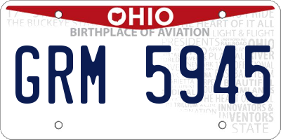 OH license plate GRM5945