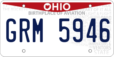 OH license plate GRM5946