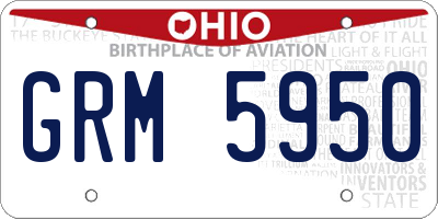 OH license plate GRM5950