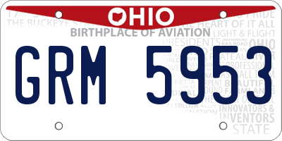 OH license plate GRM5953