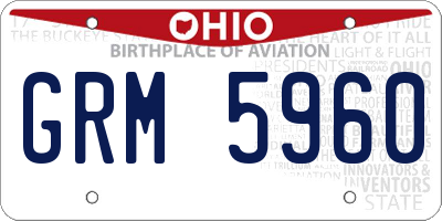 OH license plate GRM5960