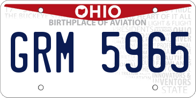 OH license plate GRM5965