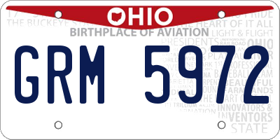 OH license plate GRM5972