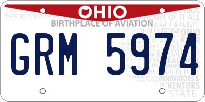 OH license plate GRM5974