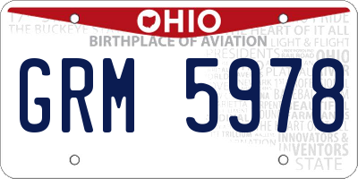 OH license plate GRM5978