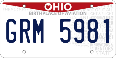OH license plate GRM5981