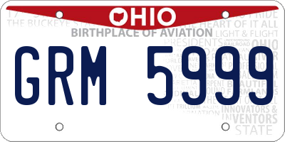 OH license plate GRM5999