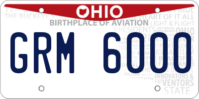 OH license plate GRM6000