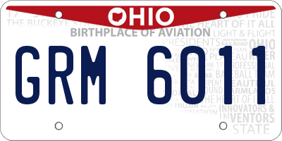OH license plate GRM6011