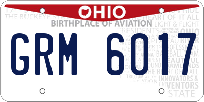 OH license plate GRM6017