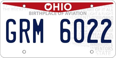 OH license plate GRM6022