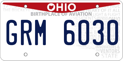 OH license plate GRM6030