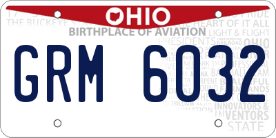 OH license plate GRM6032