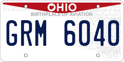 OH license plate GRM6040