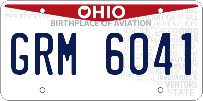 OH license plate GRM6041