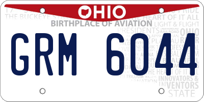 OH license plate GRM6044