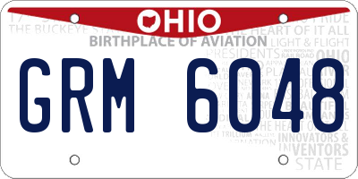 OH license plate GRM6048