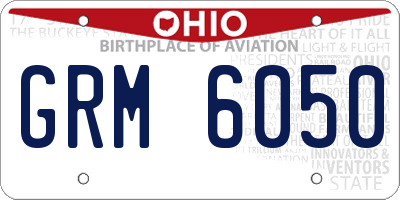 OH license plate GRM6050