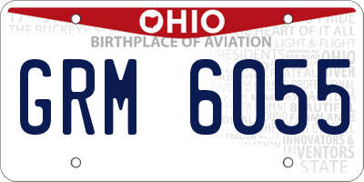OH license plate GRM6055