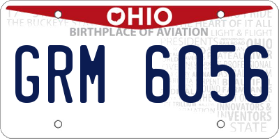 OH license plate GRM6056