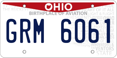 OH license plate GRM6061