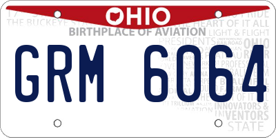OH license plate GRM6064