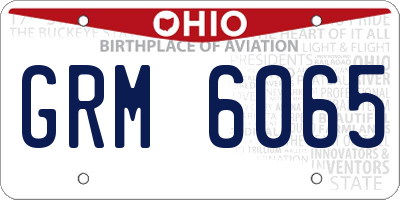 OH license plate GRM6065