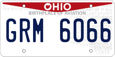 OH license plate GRM6066