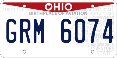 OH license plate GRM6074
