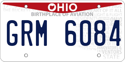OH license plate GRM6084