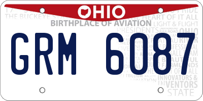 OH license plate GRM6087