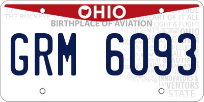 OH license plate GRM6093