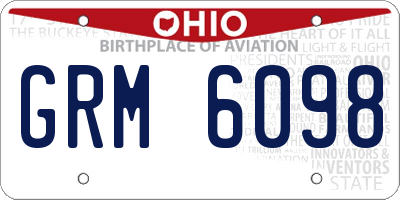 OH license plate GRM6098