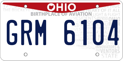 OH license plate GRM6104